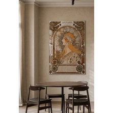 Bu Matbaa Zodiaque La Plume Alphonse Mucha Cam Tablo – Art Nouveau Vintage Kadın Portresi Duvar Dekoru