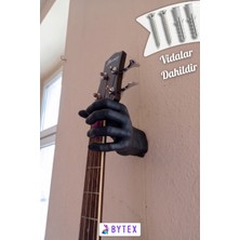 Bytex Store Gitar Duvar Askı Aparatı (Montaj vidaları dahil) - El Şeklinde Tasarım - Keman & Ukulele Uyumlu Siyah Renk