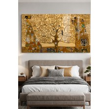 Bu Matbaa Gustav Klimt Tree Of Life Cam Tablo – Hayat Ağacı Altın Tonlu Klasik Sanat Dekoratif Duvar Tablosu