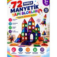 Hak-İş Oyuncak 72 Parça Manyetik Yapı Blokları | Eğitici Mıknatıslı Inşa Oyuncağı | 3+ Yaş Çocuk Gelişim Oyuncağı
