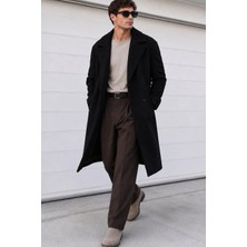 Delpino Erkek Oversize Uzun Kaşe Kaban