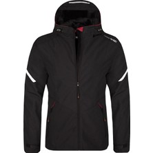 Delpino Erkek Rüzgar Geçirmez Softshell Mont  Siyah Standart Kalıp Outdoor