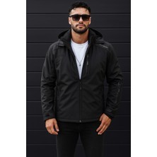 Delpino Termal Softshell Erkek Mont Su ve Rüzgar Geçirmez Özellikte Siyah Renk M Beden