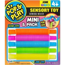 tp 04807 -Sun-Jru-Pop Play Tubes Duyusal Stres  oyuncağı Mini 5li 2A Krtl