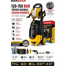 130-150 Bar 3000W Yüksek Basınçlı Oto Yıkama Makinesi Kovadan Su Çekme Bar Göstergeli Bakır Sargı