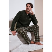 Buratti Regular Fit Bisiklet Yaka Kışlık Yumuşak Dokulu Polar Pijama Takımı Erkek Pijama Takımı 6096100