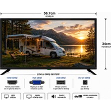 Navigold 24" 12V / 220V HD TV Monitör HDMI VGA Dahili Hoparlör Kumandalı Karavan ve Kamp Tv