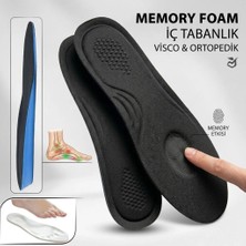 İpekbazaar Ortopedik Memory Foam Tabanlık, Konfor & Rahat Ark Takviyeli, Şok Emici Ayakkabı Tabanı, Siyah