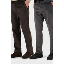 Buratti Normal Bel Regular Fit Düz Paça 2'li Paket Kadife Pantolon Erkek Kadife Pantolon 645MERLINS2