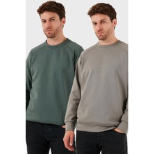Buratti Streç Pamuklu Relaxed Fit Bisiklet Yaka 2'li Paket Sweat Erkek Sweat 5901210S2