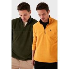 Buratti Slim Fit Anti-Pilling Tüylenme Yapmayan Bato Yaka Şardonlu 2'li Paket Polar Erkek POLAR 5906001S2