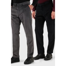 Buratti Normal Bel Regular Fit Düz Paça 2'li Paket Kadife Pantolon Erkek Kadife Pantolon 645MERLINS2