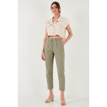 Lela Pamuklu Slim Fit Normal Bel Düz Paça Pantolon Bayan Pantolon 668Y5121