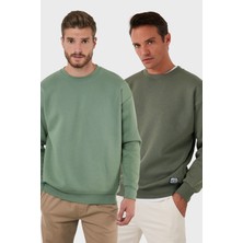 Buratti Regular Fit Bisiklet Yaka Şardonlu 2'li Paket Sweat Erkek Sweat 5905255S2