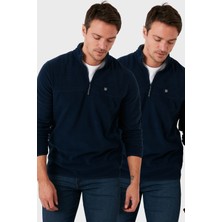 Buratti Slim Fit Anti-Pilling Tüylenme Yapmayan Bato Yaka Şardonlu 2'li Paket Polar Erkek POLAR 5906001S2