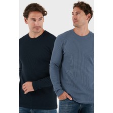 Buratti Pamuklu Bisiklet Yaka Normal Kalıp Basic 2'li Paket Sweat Erkek SWEAT 5905073S2