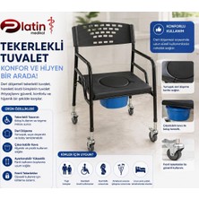 Platin Medikal Tekerlekli Deri Döşemeli Klozet