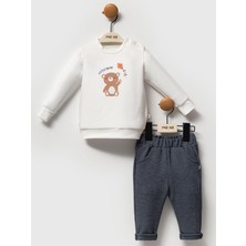 Moi Noi 2li Denim 3-12 Ay Takım - Ekru