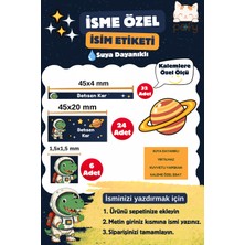Pofy Studio Isme Özel Dinozor Uzay Temalı Isim Etiketi - Suya Dayanıklı Kalem ve Okul Etiketi - 62 Adet