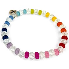 Charm It Clear Rainbow Stretch Bead Bracelet CT08-11