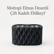 Mottopi Ehlikeyf Siyah Elmas Desenli,2 Kadeh Yuvalı,Metal İç Hazneli,Termojelli Soğutucu