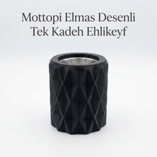 Mottopi Ehlikeyf Siyah Elmas Desenli,1 Kadeh Yuvalı,Metal İç Hazneli,Termojelli Soğutucu