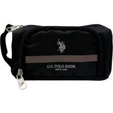 Elit U.s. Polo Assn. Çift Bölmeli Siyah Şeritli Kalem Çantası