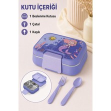 Open City Happi Deniz Kızı Paslanmaz Çelik Bölmeli Beslenme Kutusu 1030 ml Çatal Kaşık Dahil