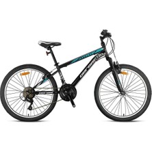 Geroni Mars - 24" Mtb - 13' - 21 Vites - V.b  - Mat Siyah-Gri/turkuaz