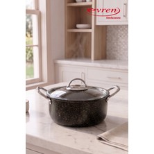 EVREN MUTFAK 20 cm Goldstone Pırlanta Seri Granit Derin Tencere, Non-Stick 2,35 Lt (Indüksiyon Ocağa Uyumlu)