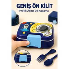 Open City Happi Astronot Paslanmaz Çelik Bölmeli Beslenme Kutusu 1030 ml Çatal Kaşık Dahil