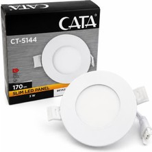 Cata CT-5144B 3W Slim LED Panel 6400K Beyaz Işık Sıva Altı Spot Lamba