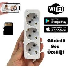 Urfakent Kablosuz Priz Kamera Wi-Fi – 1080P, 128 GB Microsd, 90° Görüş Açısı