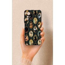 Vip Case Redmi Note 12S Uyumlu Vintage Kedi Portreleri Desenli Silikon Kılıf