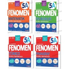 Fenomen Okul Yayınları Fenomen Yayınları 5 (A) Matematik Fen Bilimleri Türkçe Paragraf  4 Lü Soru Bankası Seti