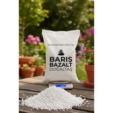 Barış Bazalt Doğaltaş 12 kg Beyaz Dekoratif Çakıl Taşı – Doğal Taş Bahçe Saksı Peyzaj Teraryum Akvaryum Dekoru