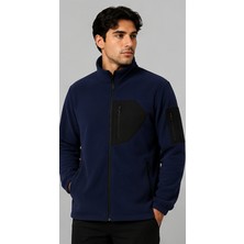 Proform Tekstil Proform Outdoor Mavi-Siyah Fermuarlı Polar Özel Baskı Yapılabilir