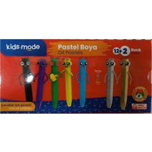 Mikasso Kids Mode Yağlı Pastel Boya Altıgen 12+2 Renk DKPB100 Çok Renkli