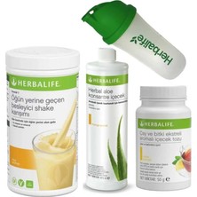 Herbalife Set2- Bir Muzlu Shake, Bir Mango Aloevera Içecek ve Bir Şeftali 50GR Çay