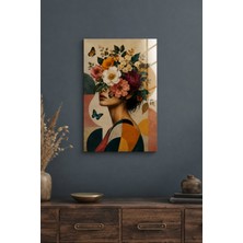 Bu Matbaa BUMATBAA Renkli Çiçek ve Kelebek Temalı Modern Dekoratif Duvar Tablosu