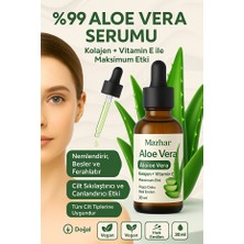 Mazhar Aloe Vera Kolajen Serum Collagen Cilt Yüz Serumu Sıkılaştırıcı ve Nemlendirici Hyaluronik Asit