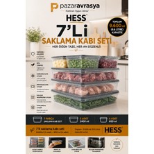 Hess Mikrodalga ve Difriz Uyumlu 7 Adet Saklama Kabı Seti 2400MLX3 600MLX4