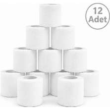 Kinetape Kine Tape Kendinden Yapışkanlı Elastik Coban Cohesive Bandaj 5cmx4.5m Beyaz 12 Adet