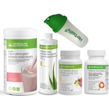 Herbalife Kilo Ver Set8-Ahududu Beyaz Çikolatalı Shake, Mango Aloevera Içecek, Limonlu 50GR Çay, Thermo Tablet