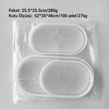 Silabor 3 Lü Oval Silikon Kalıp – Epoksi Bardak Altlığı, Alçı, Çimento, Beton ve Epoksi Için Organizer Yapım Kalıbı