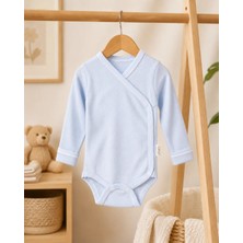Bebek Star Fitilli Eldivenli Mavi Uzun Kollu %100 Cotton Zıbın