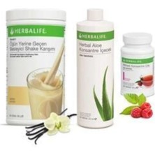 Herbalife Shake Vanilya 550 gr + Aloe 473 ml + Ahududu Çay 50 gr Aloe Set
