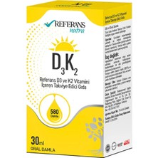Referans Nutra Vitamin D3K2 30 ml 580 Damla