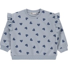 Civil Girls Kalp Desenli 2-5 Yaş Sweatshirt - Mavi