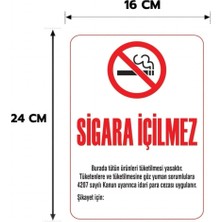 Reklam Ads 6 Adet Sigara Içilmez Kişiselleştirilebilir Sticker, 16X24, 20X30 (A4), 30X42 (A3) cm Boyut Seçeneklerinde Folyo Baskı Sticker
